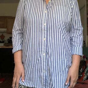 Striped button down blouse